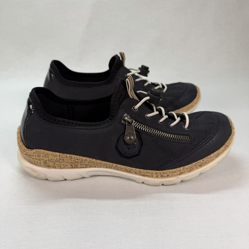 Rieker Antistress Memosoft Slip On Sneakers Women Bungee Casual Black 39